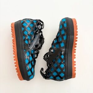 Marques Almeida laser cut caged platform sneakers